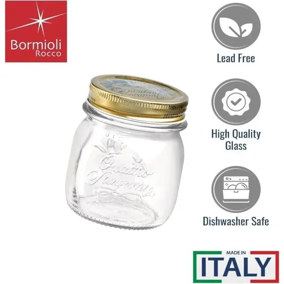 Bormioli Rocco Quattro Stagioni Small Glass Mason Jars 8.5, Set of 12 - Picture 5 of 10